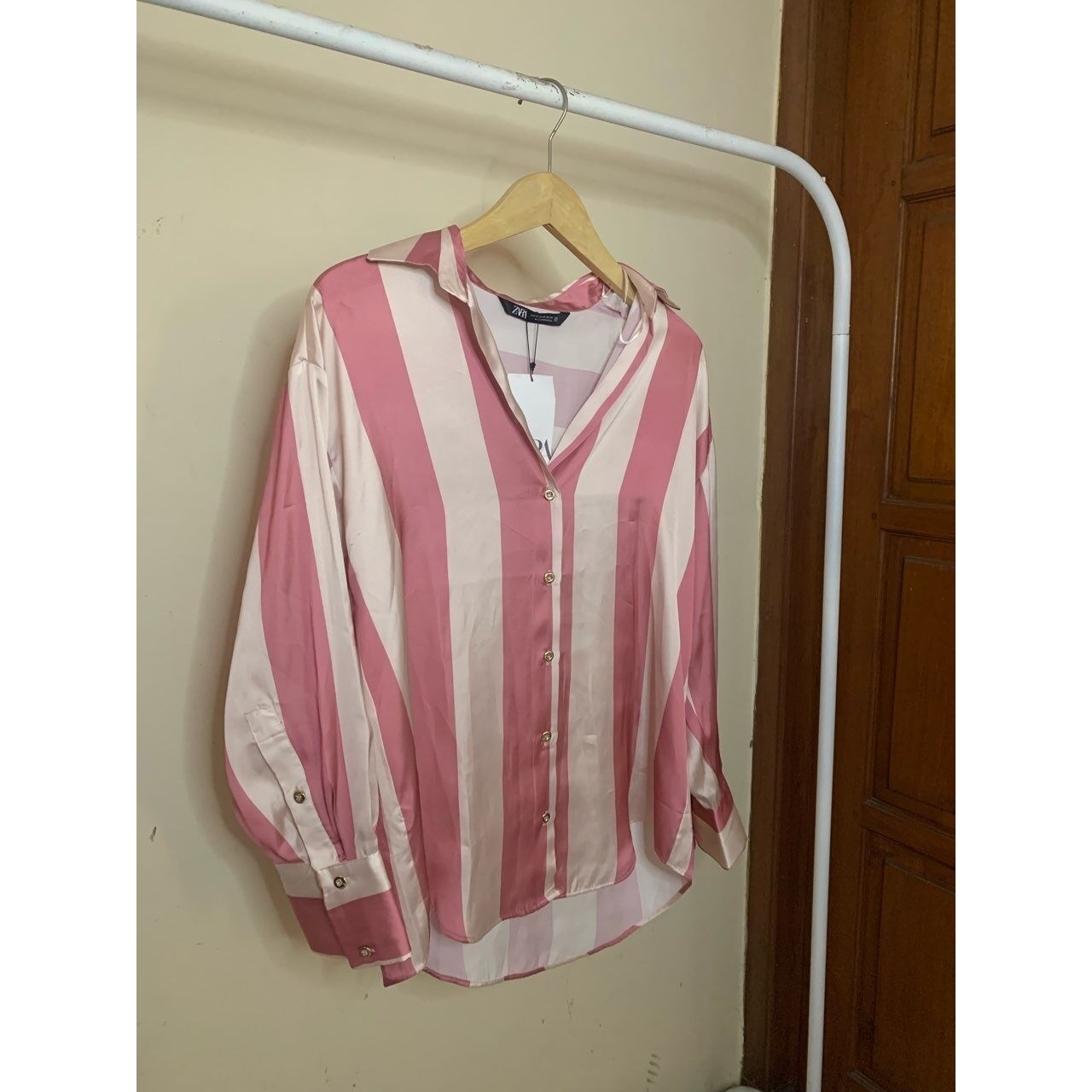 Zara Pink & White Stripes Shirt