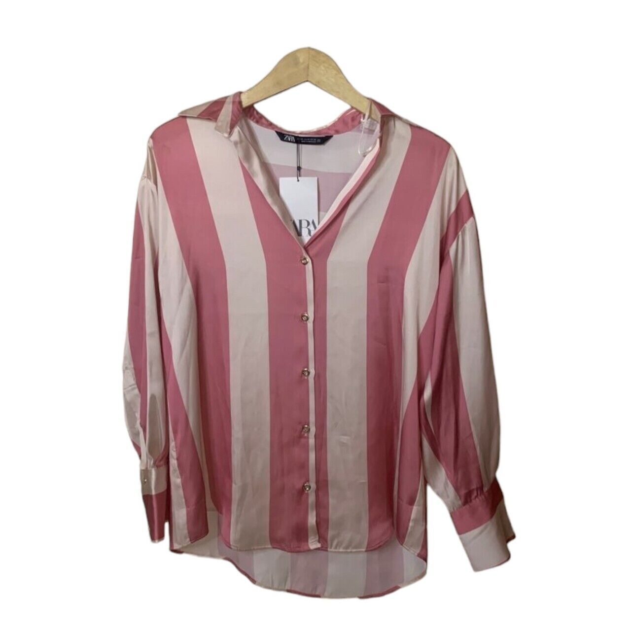 Zara Pink & White Stripes Shirt
