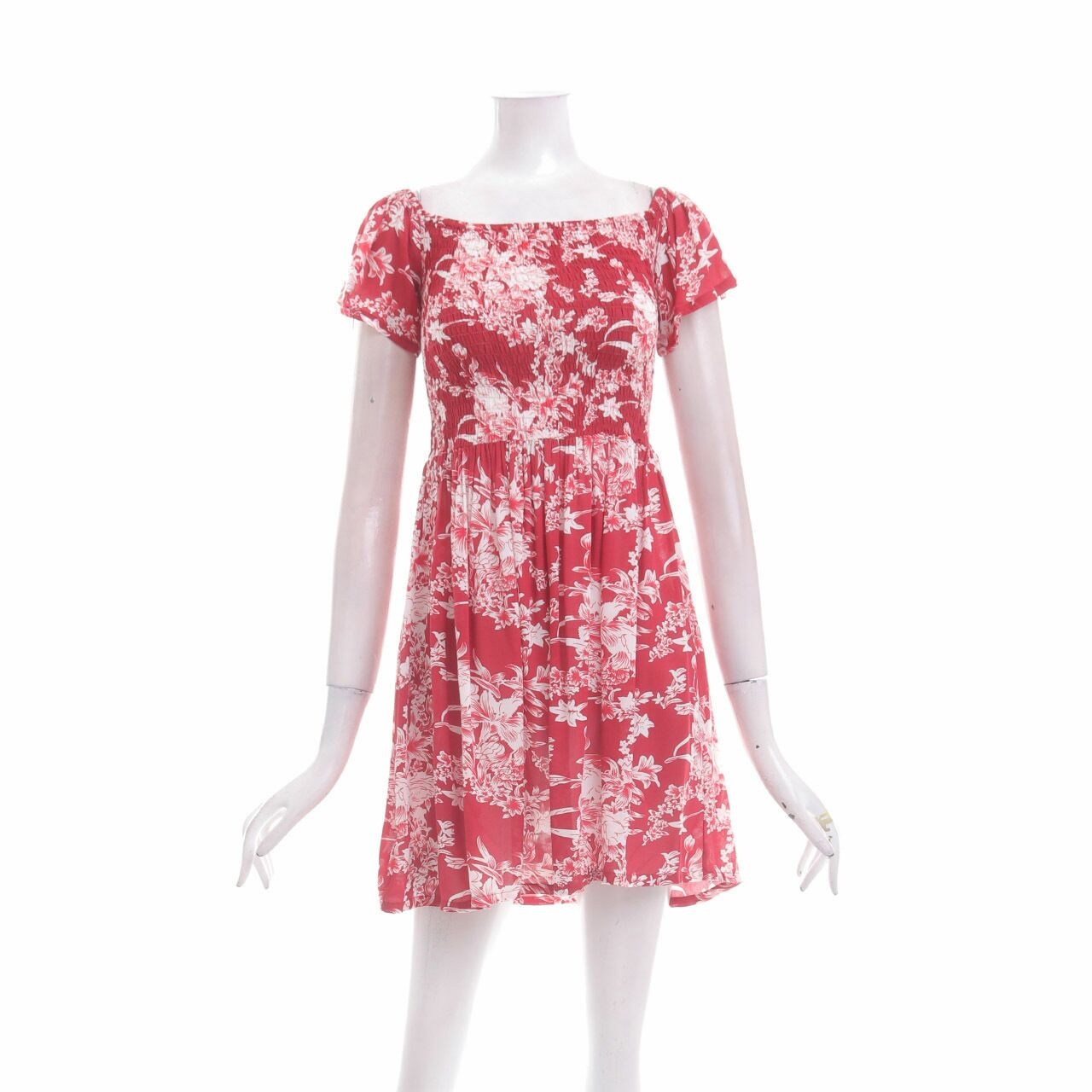 Bamboo Blonde Red Floral Mini Dress