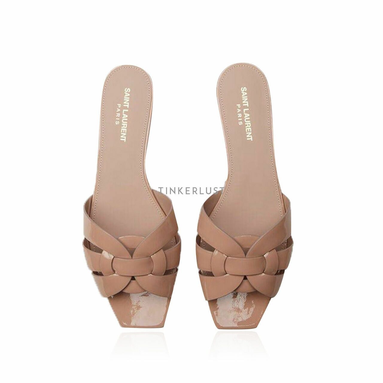 Saint Laurent NU Pied 0,5 Tribute Sandal In Nude Patent  