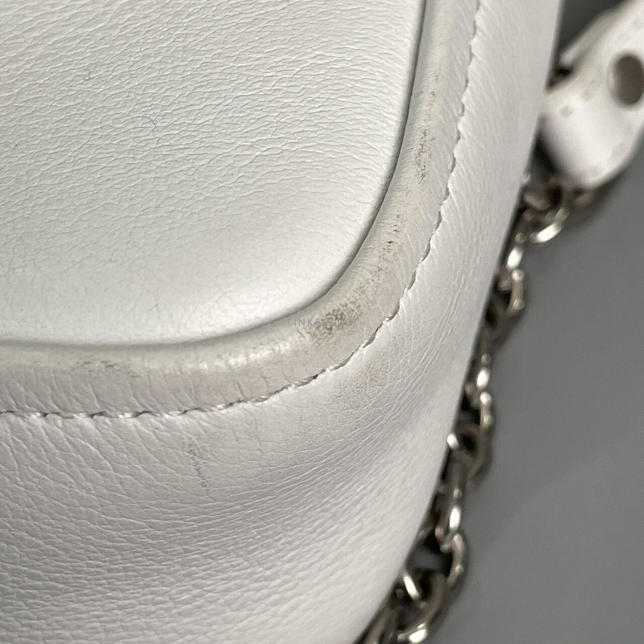 Balenciaga Triangle Chain Duffle XS White Calfskin SHW Tote Bag