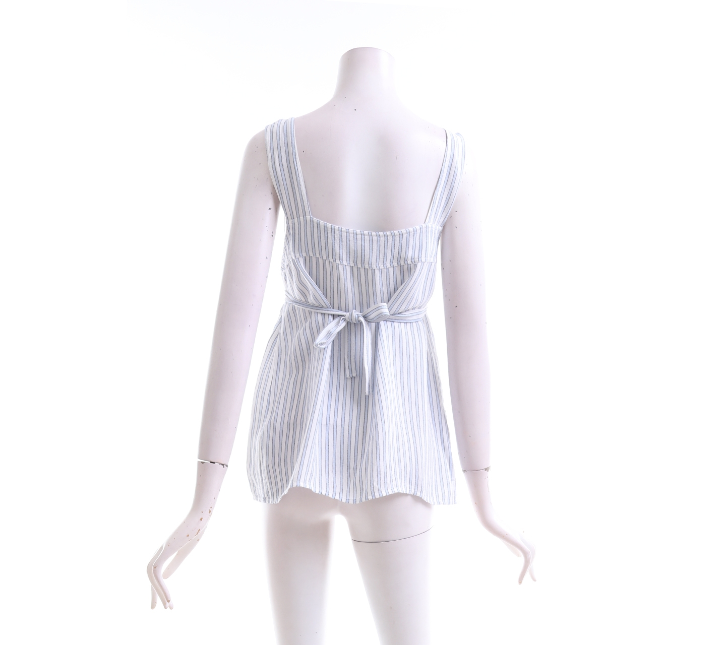 H&M White & Light Blue Striped Sleeveeless