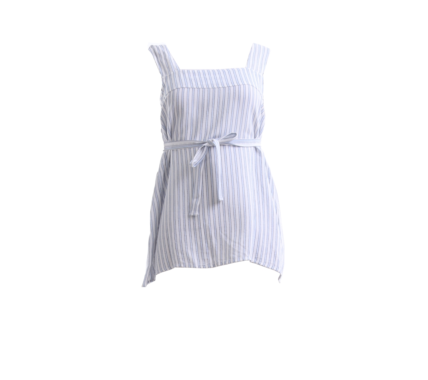 H&M White & Light Blue Striped Sleeveeless