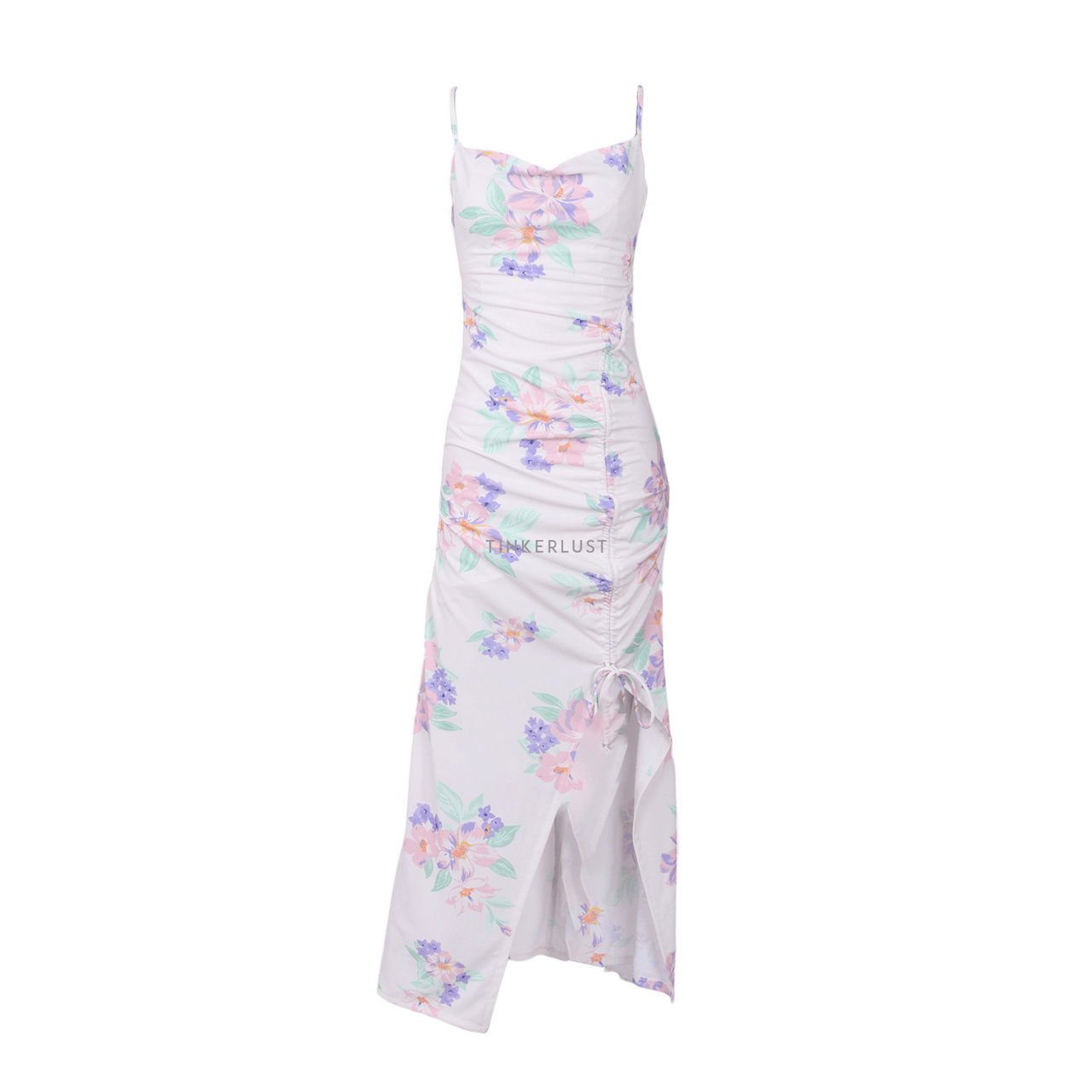 Zara White & Multi Floral Long Dress