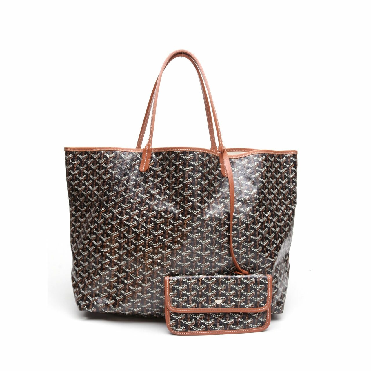 Goyard St.Louis Brown Coated GM Canvas Tote Bag