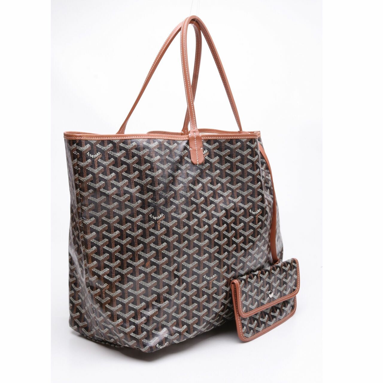 Goyard St.Louis Brown Coated GM Canvas Tote Bag