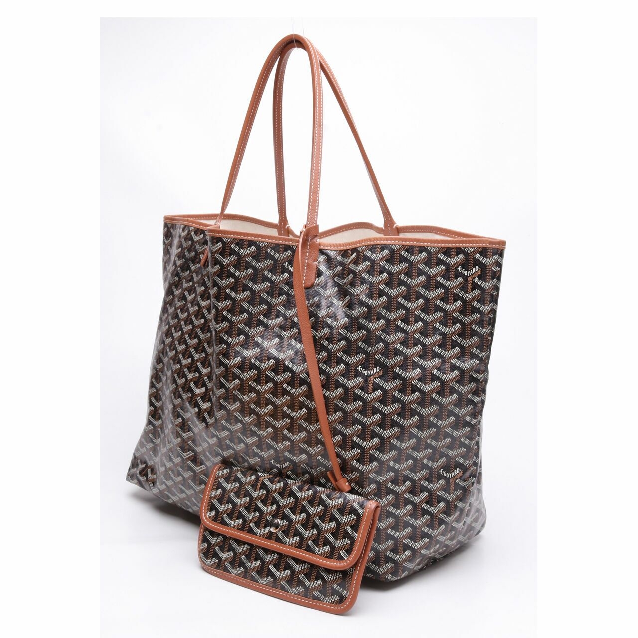 Goyard St.Louis Brown Coated GM Canvas Tote Bag