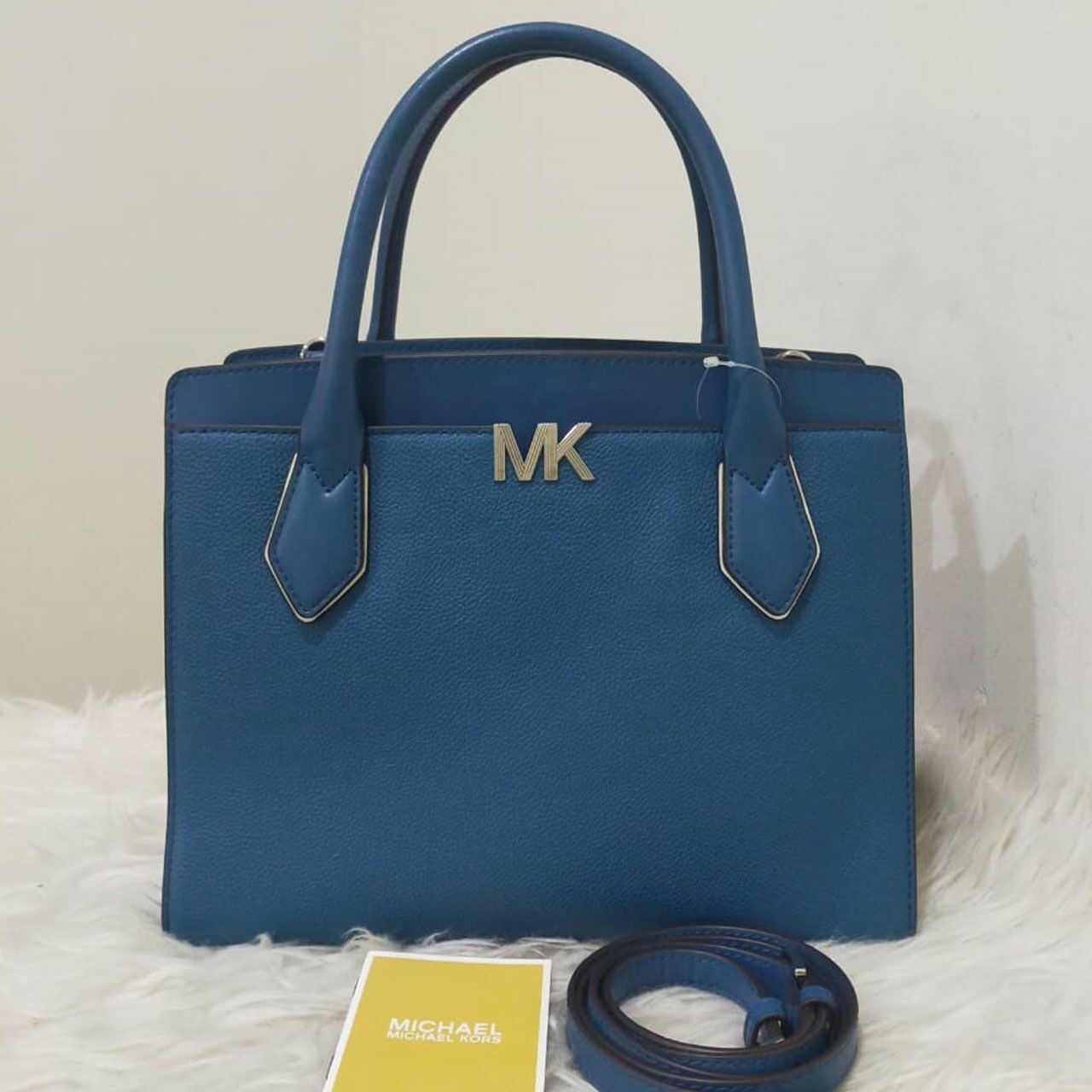 Michael Kors Montgomery Large Satchel Leather Dark Chambray Satchel Bag