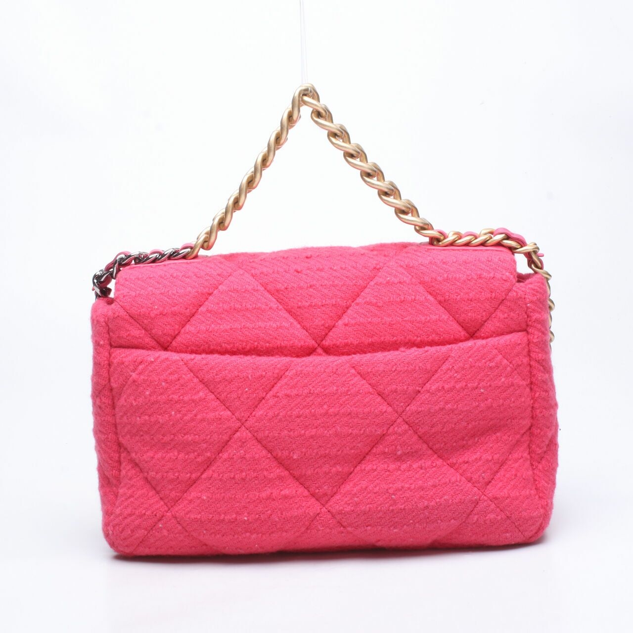 Chanel 19 Medium Tweed Fuschia GHW Shoulder Bag