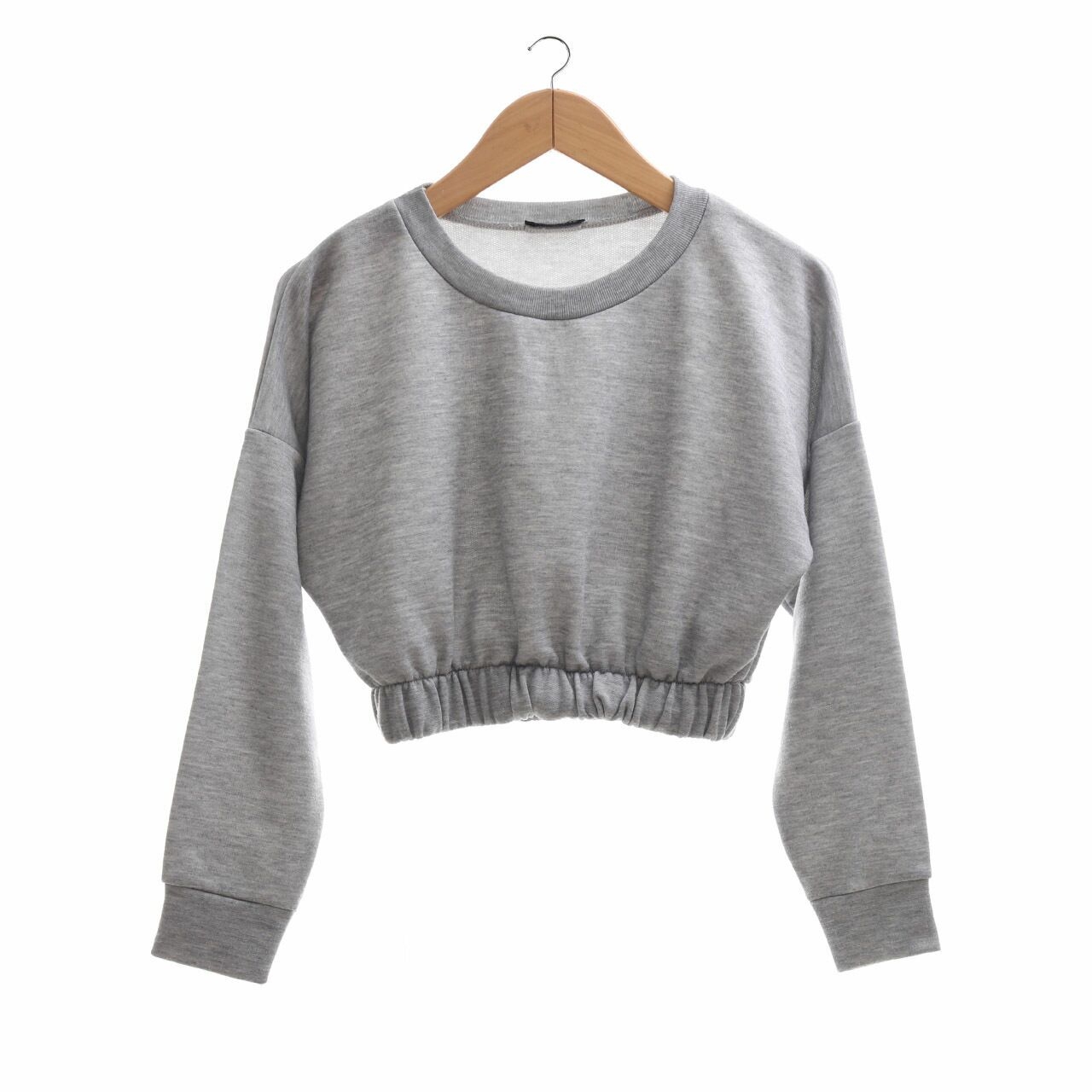 Boohoo Grey Cropped Sweater