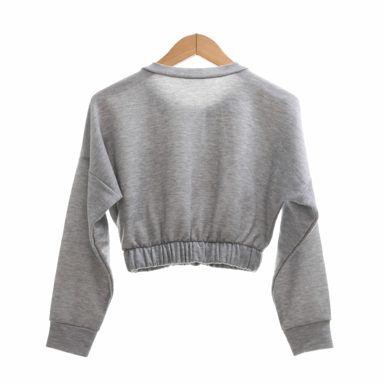 Boohoo Grey Cropped Sweater