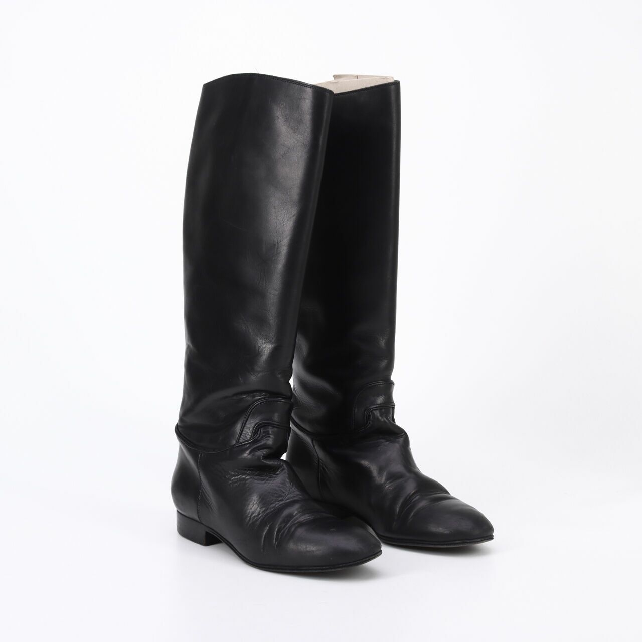 Bottega Venera Black Leather High Boots