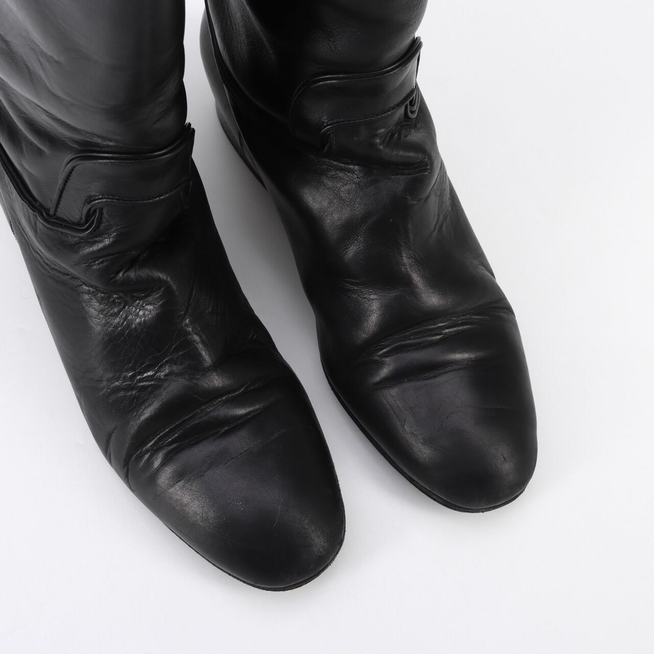 Bottega Venera Black Leather High Boots