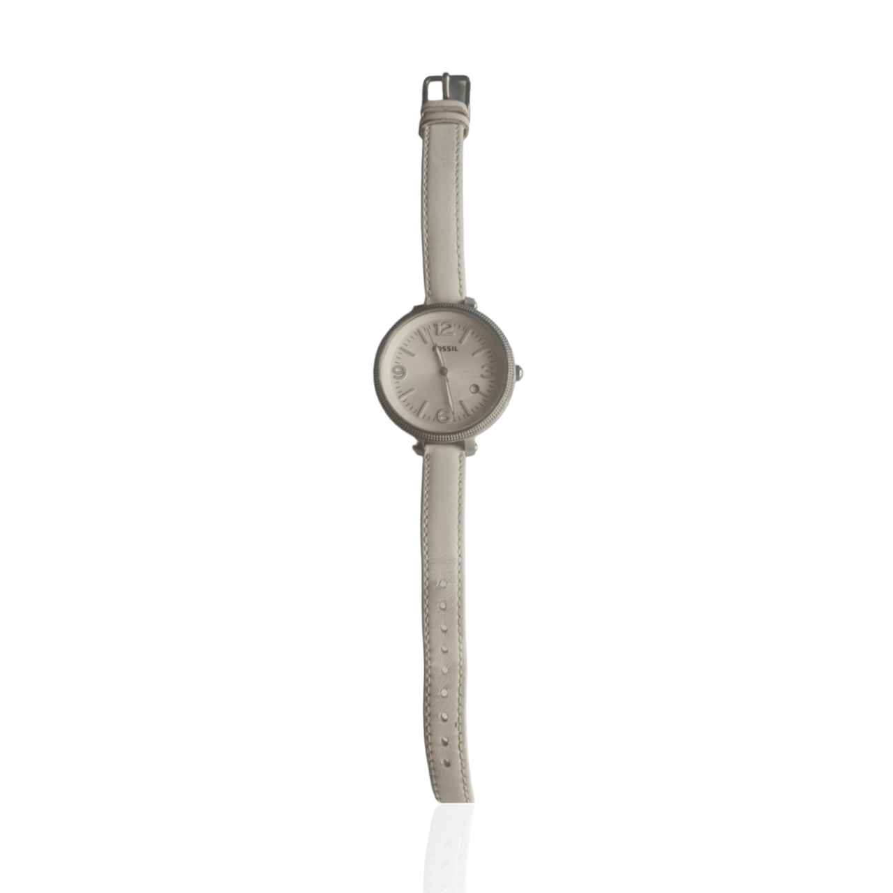 Fossil Heather White Leather Strap Watch