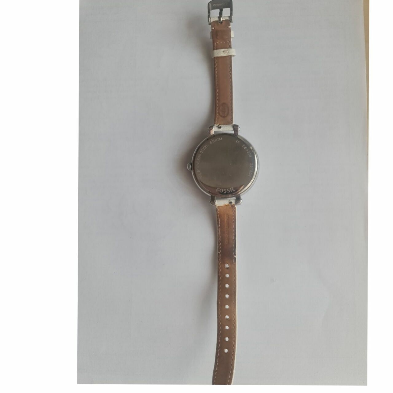 Fossil Heather White Leather Strap Watch