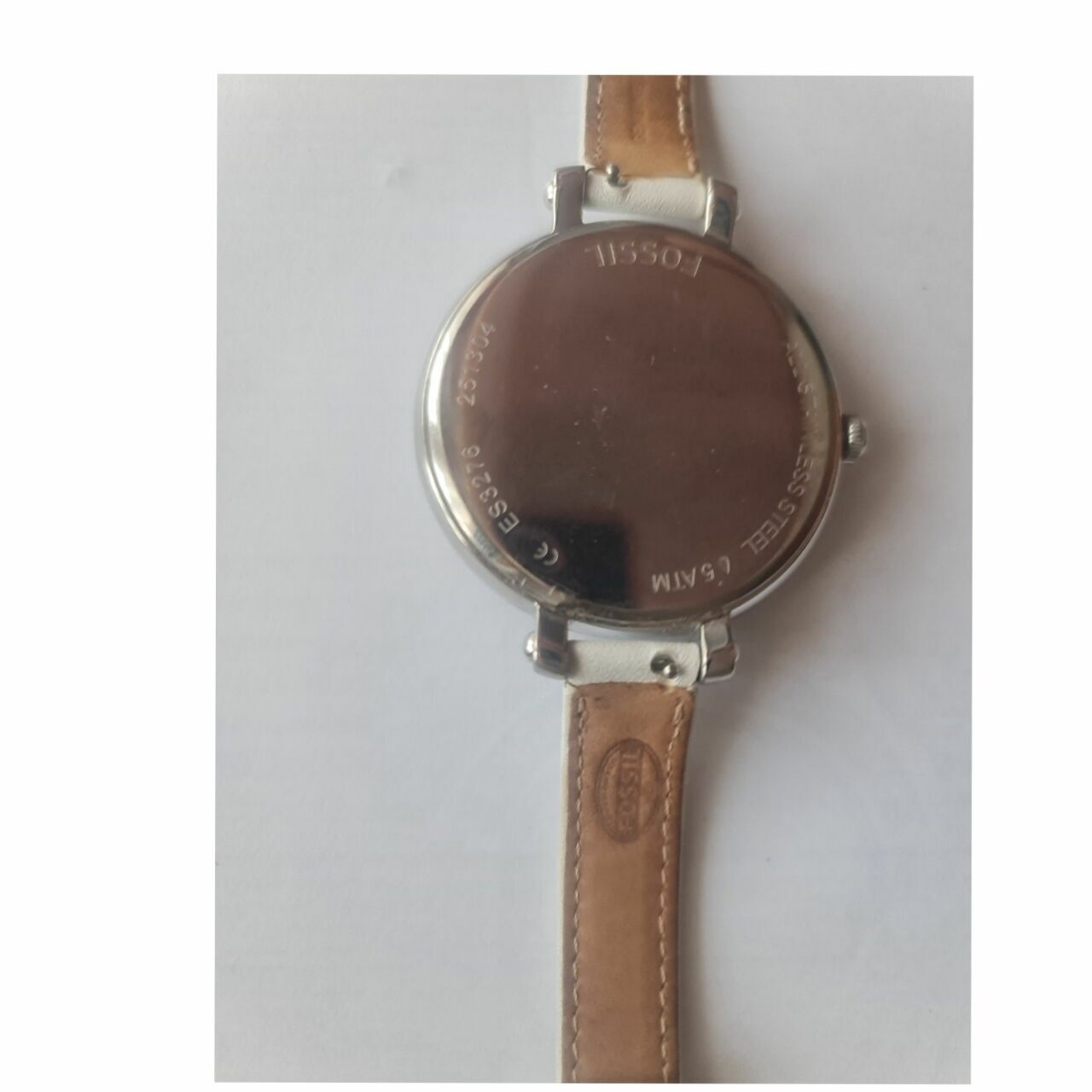 Fossil Heather White Leather Strap Watch