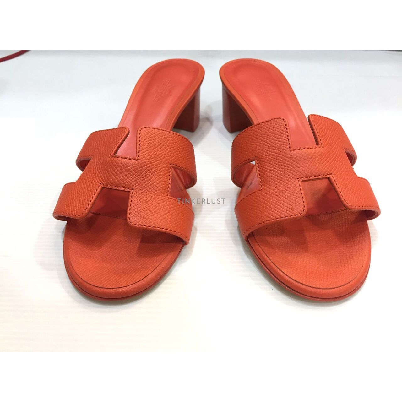 Hermes Oran Oasis Epsom Orange Sandals 