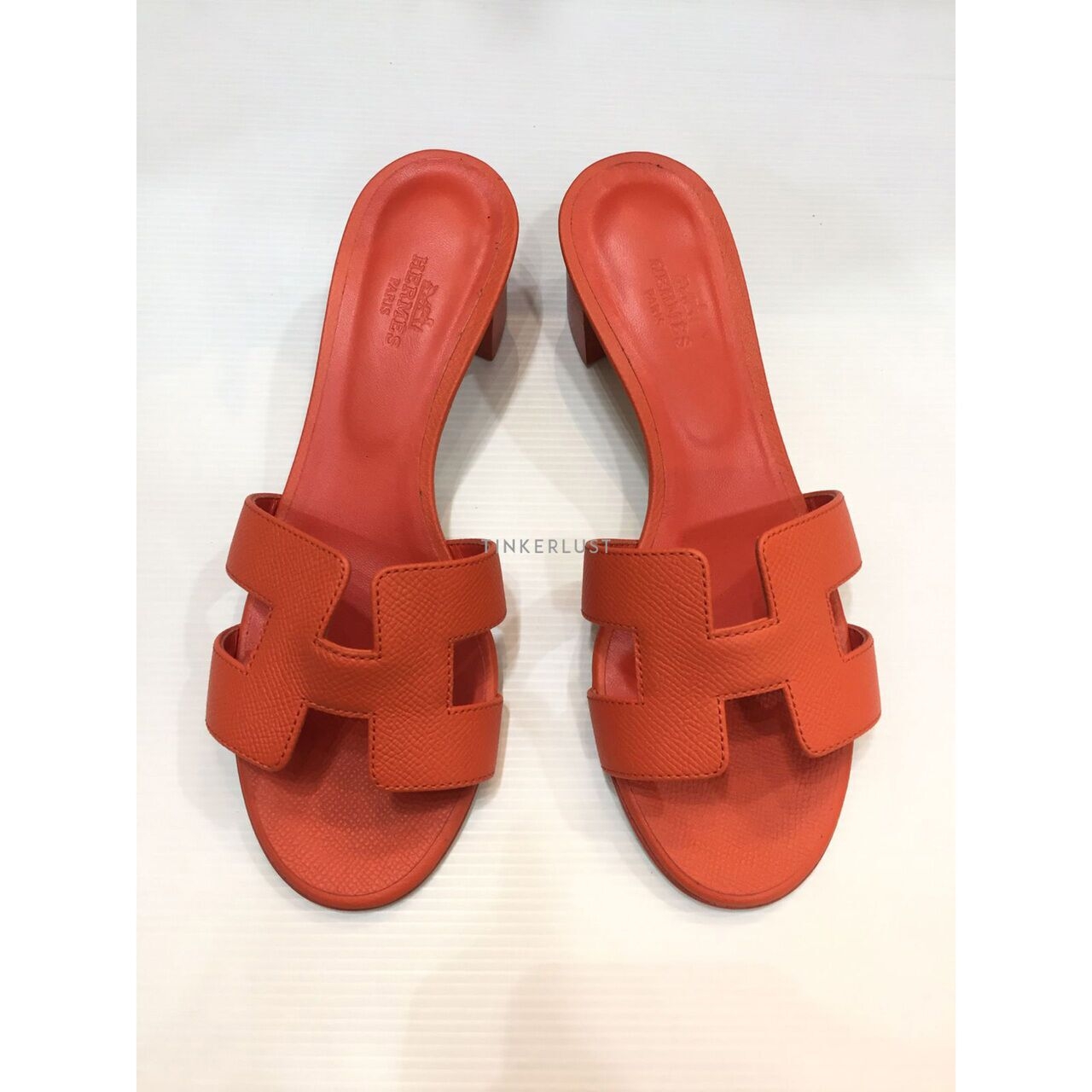 Hermes Oran Oasis Epsom Orange Sandals 