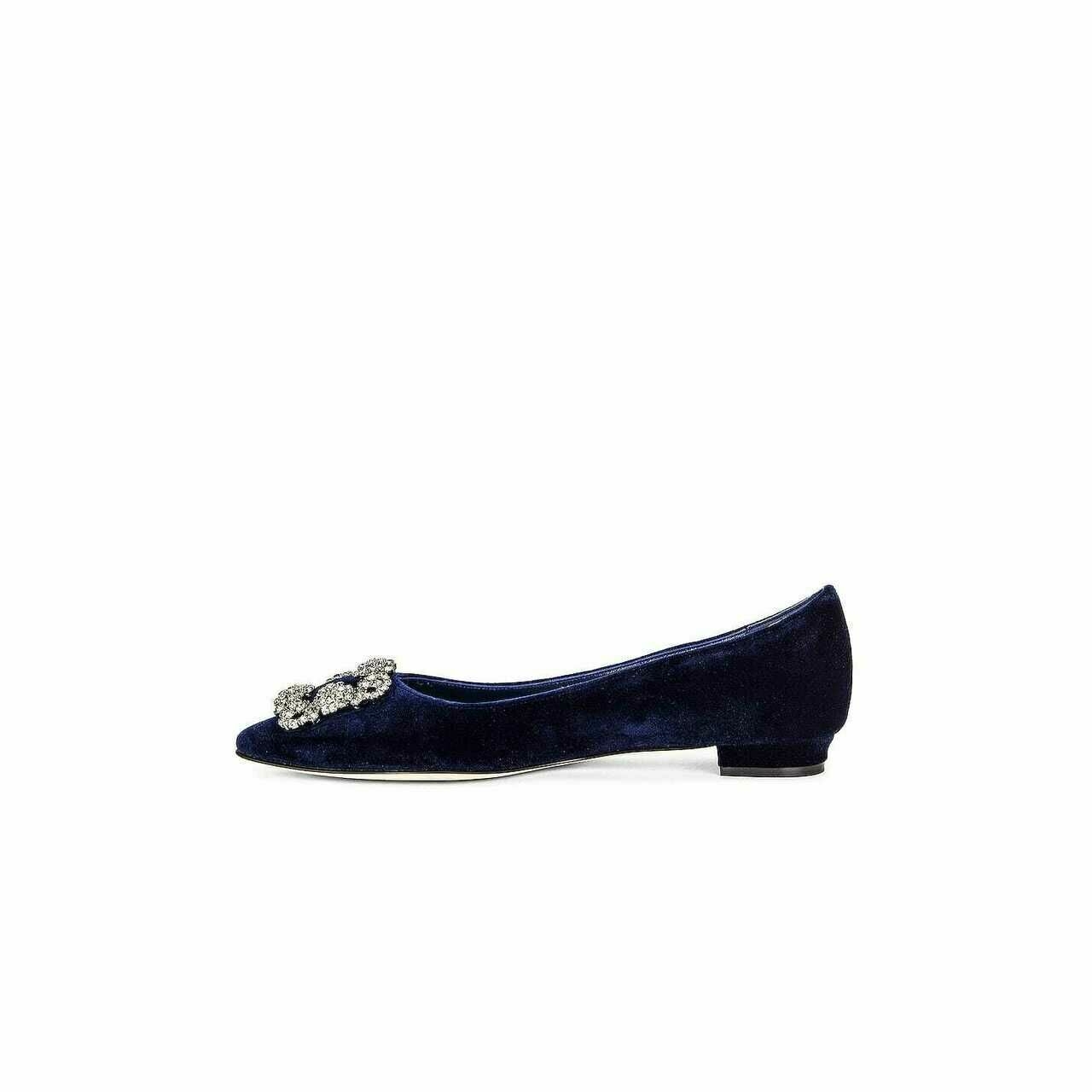 Manolo Blahnik Navy Flats