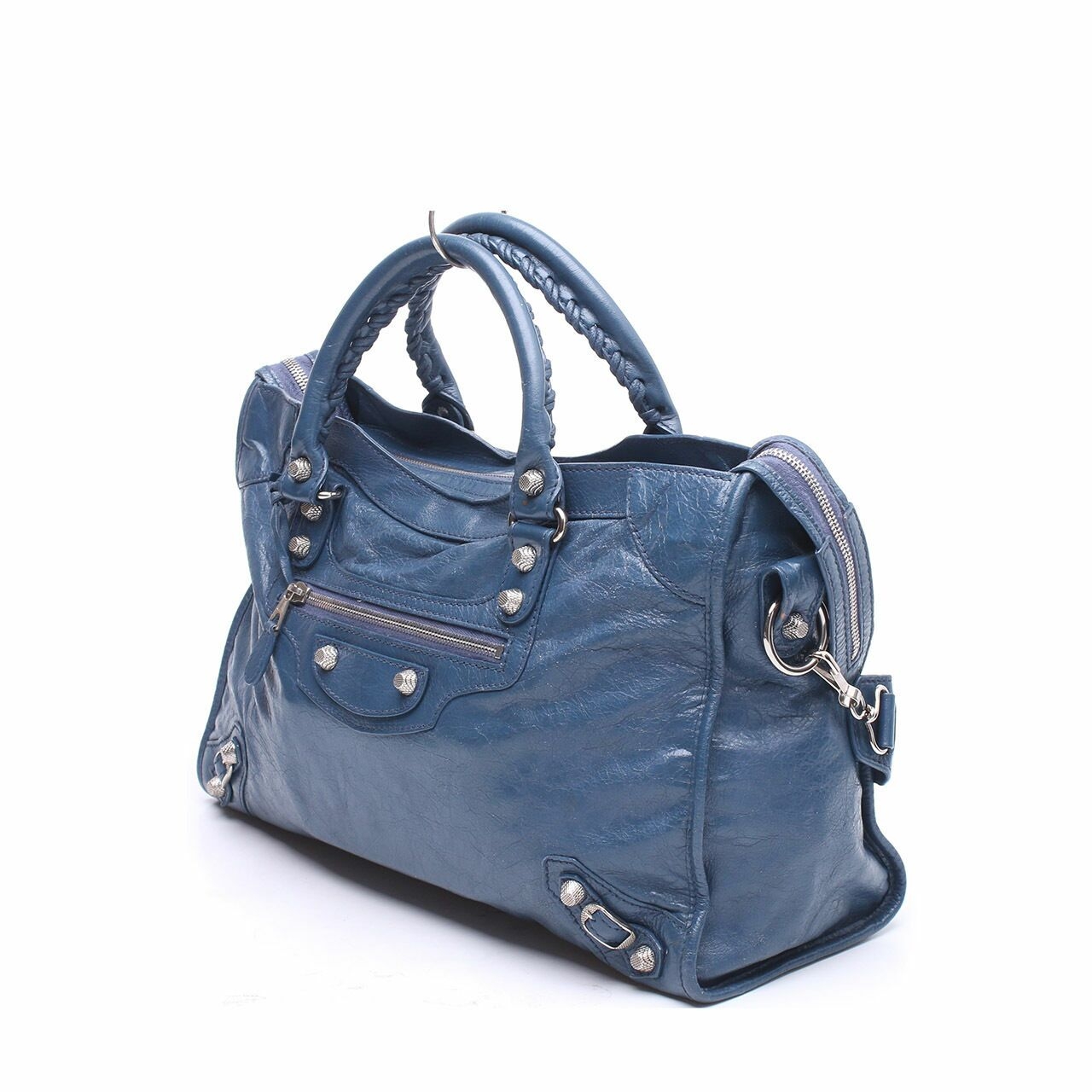 Balenciaga Giant Navy City Satchel Bag