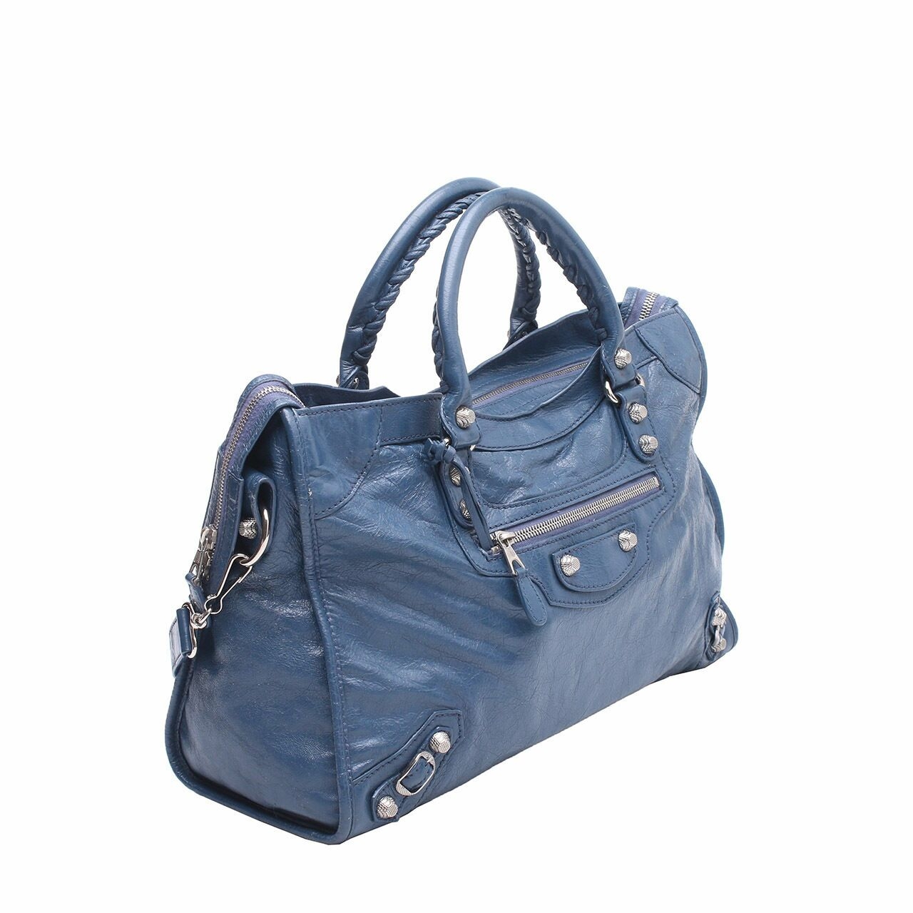 Balenciaga Giant Navy City Satchel Bag