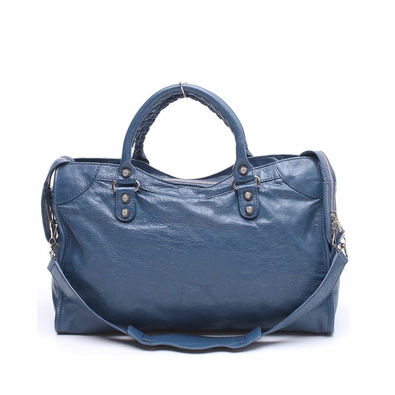 Balenciaga Giant Navy City Satchel Bag