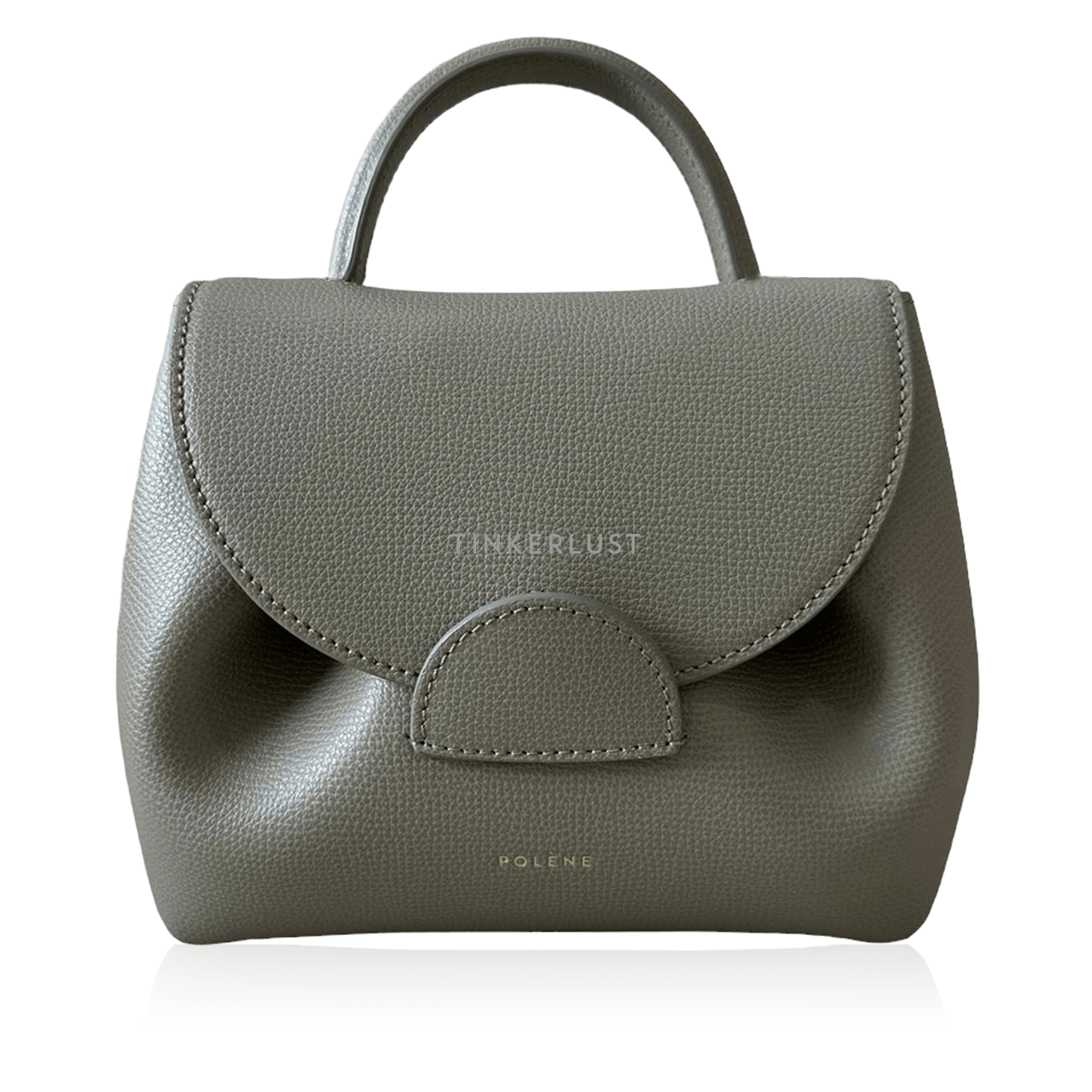 Polene Numero Uno Un Nano Olive Grained Satchel