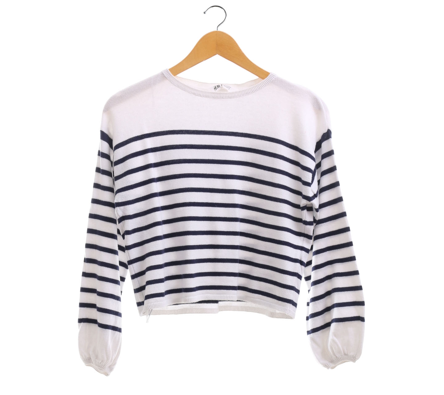 H&M White & Blue Striped Blouse