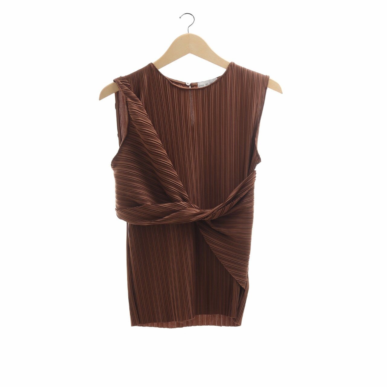 Shop At Velvet Brown Pleats Sleeveless