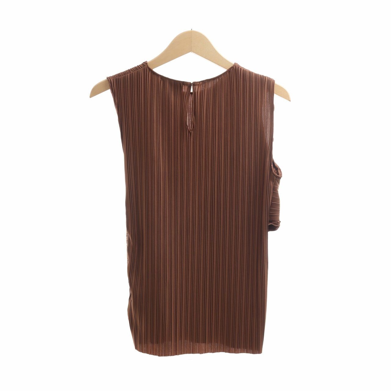 Shop At Velvet Brown Pleats Sleeveless