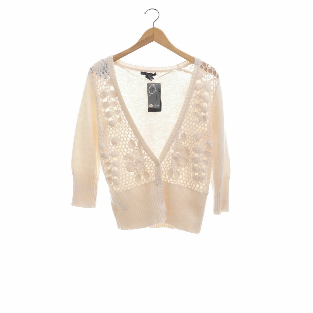 Mango Cream Knit Cardigan