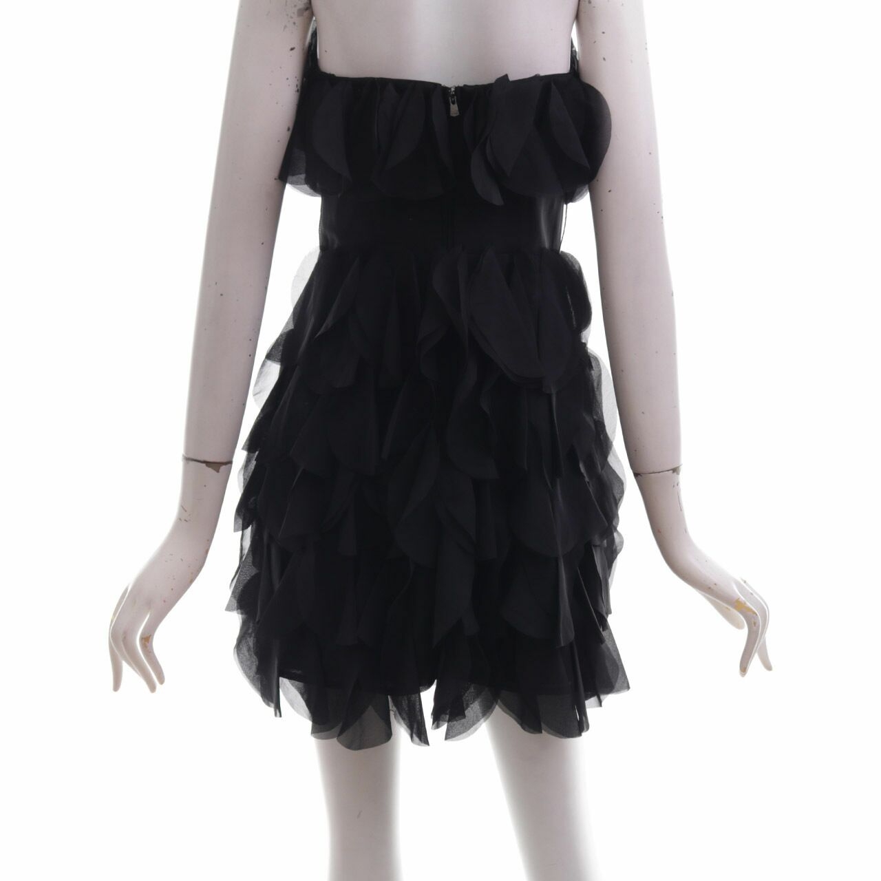 Guess Black Ruffle Tube Mini Dress