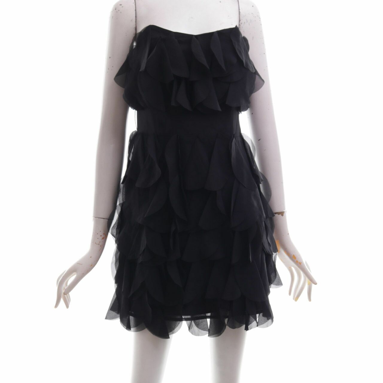 Guess Black Ruffle Tube Mini Dress