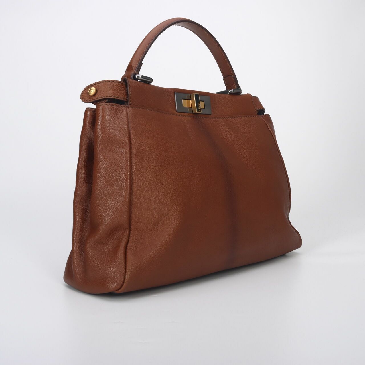 Fendi Brown Peekaboo Medium Satchel Bag