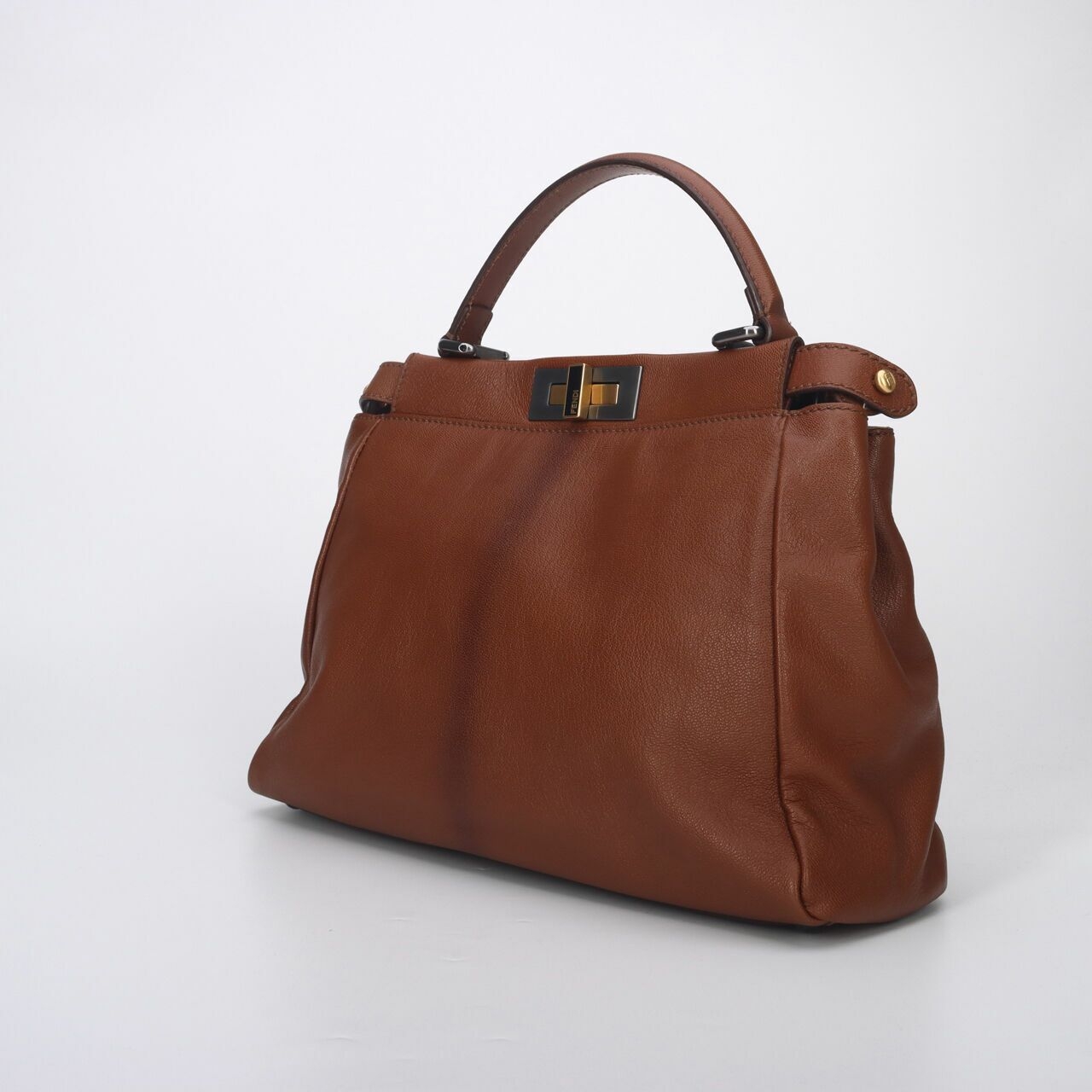 Fendi Brown Peekaboo Medium Satchel Bag