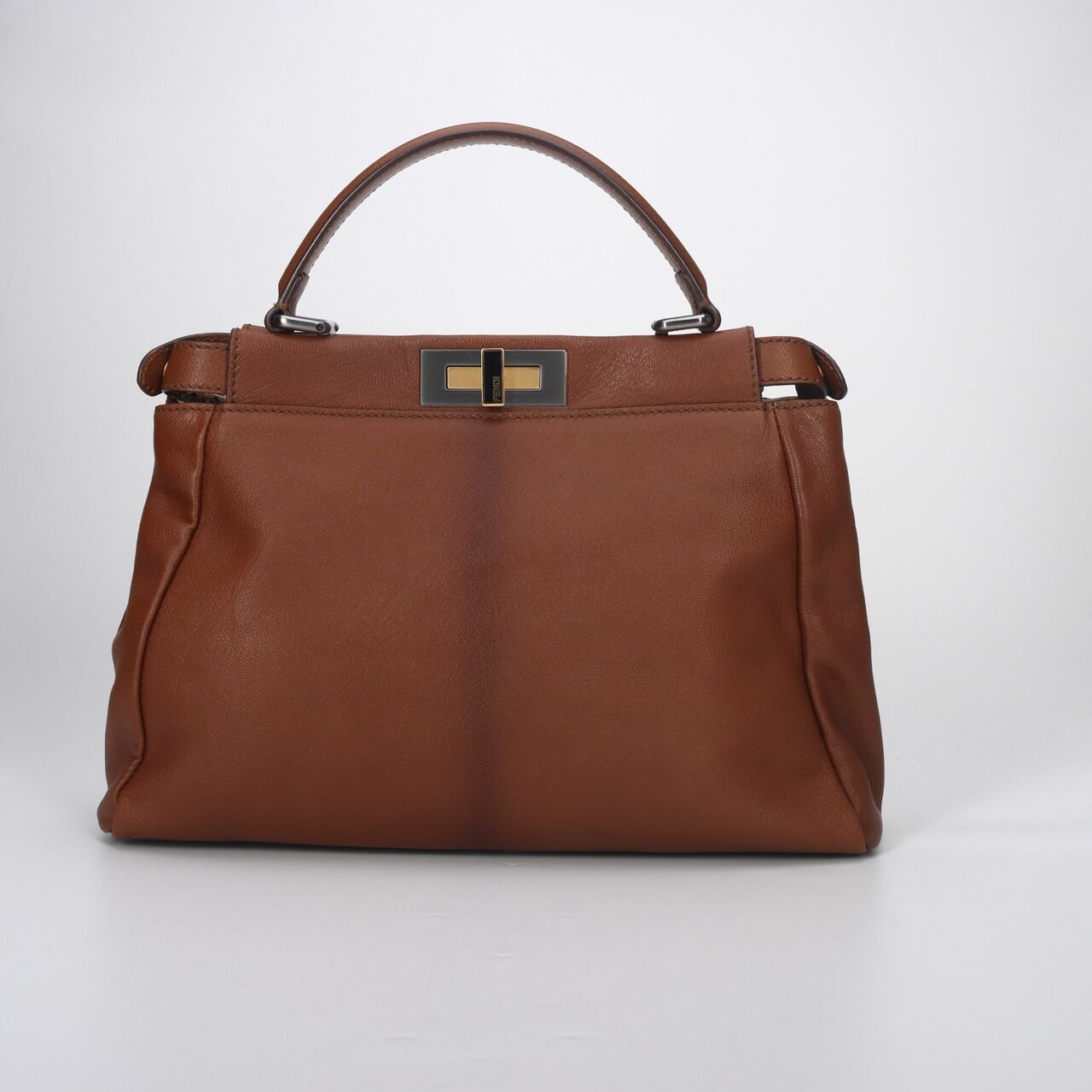 Fendi Brown Peekaboo Medium Satchel Bag