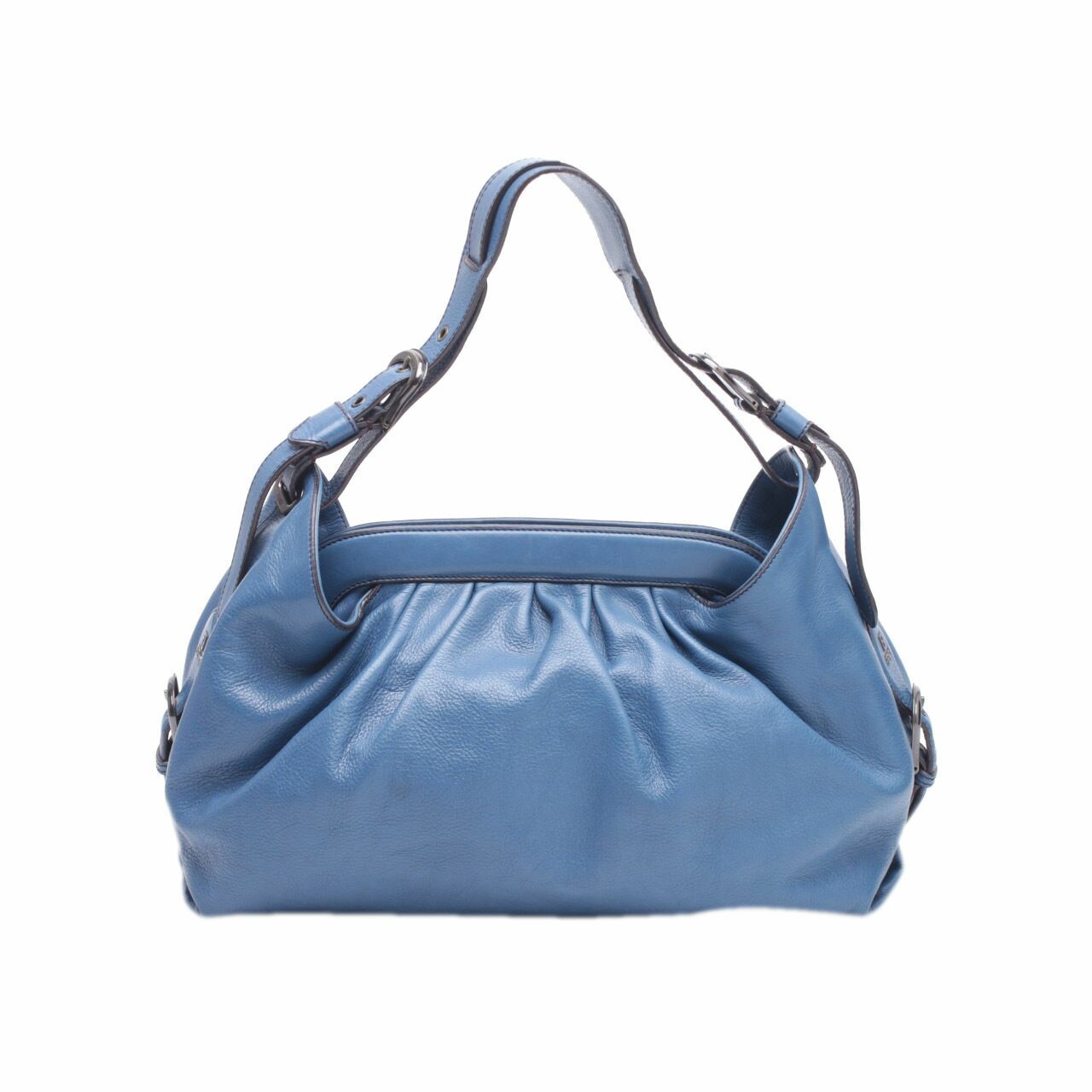 Fendi Blue Doctor B Leather Shoulder Bag 