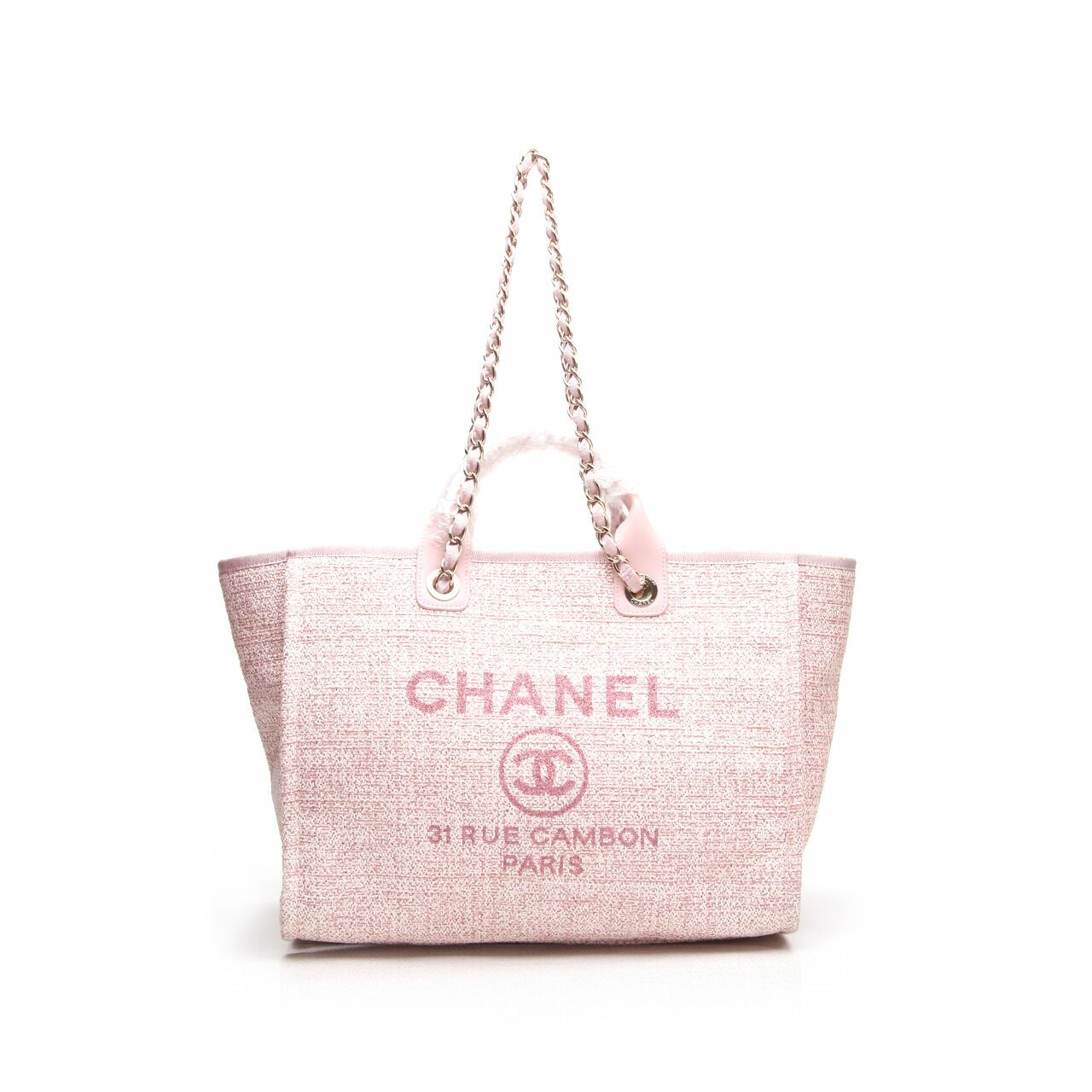 Chanel Deauville Large Light Pink GHW #27 Satchel Bag