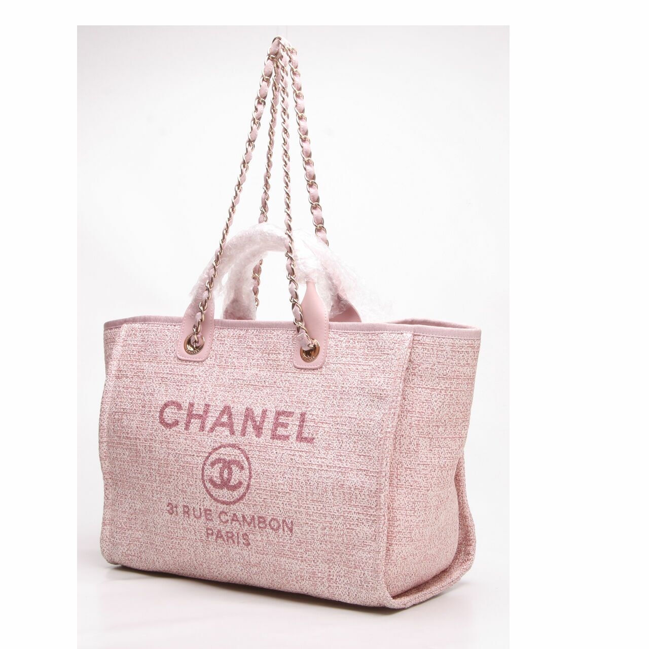 Chanel Deauville Large Light Pink GHW #27 Satchel Bag