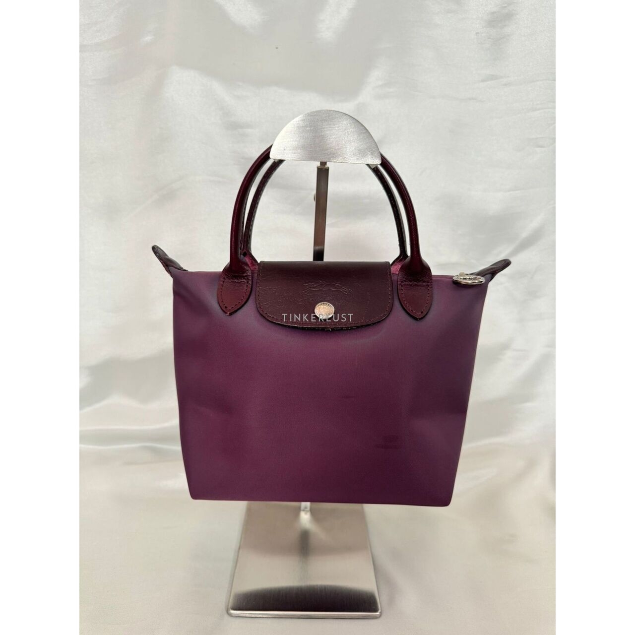 Longchamp Le Pliage Purple Nylon Handbag