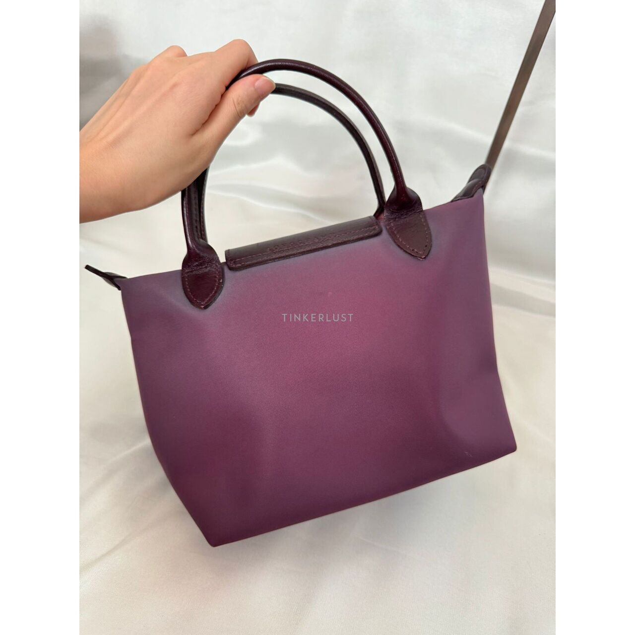 Longchamp Le Pliage Purple Nylon Handbag