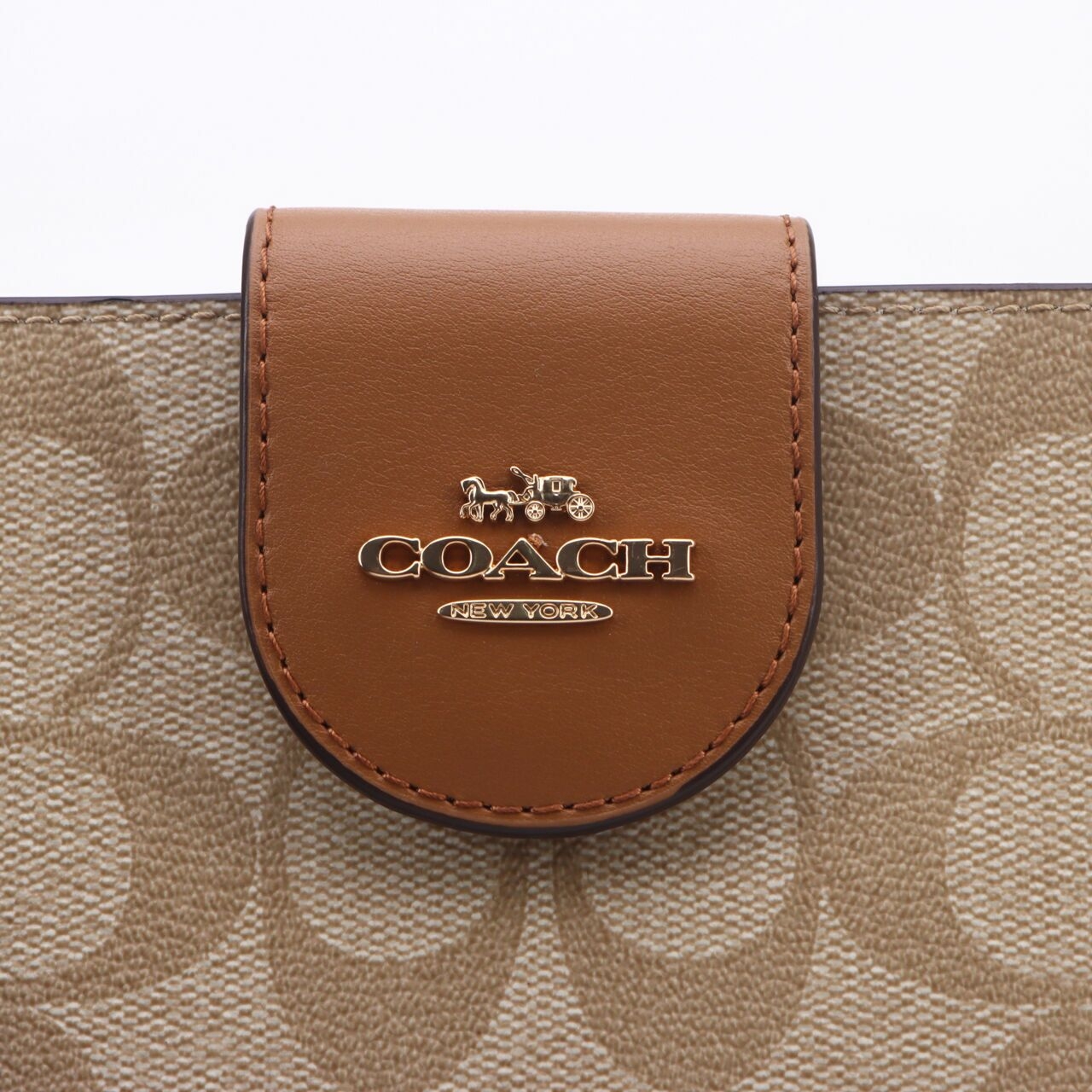 Coach C2874 Tech Wallet Colorblock Signature Khaki Saddle