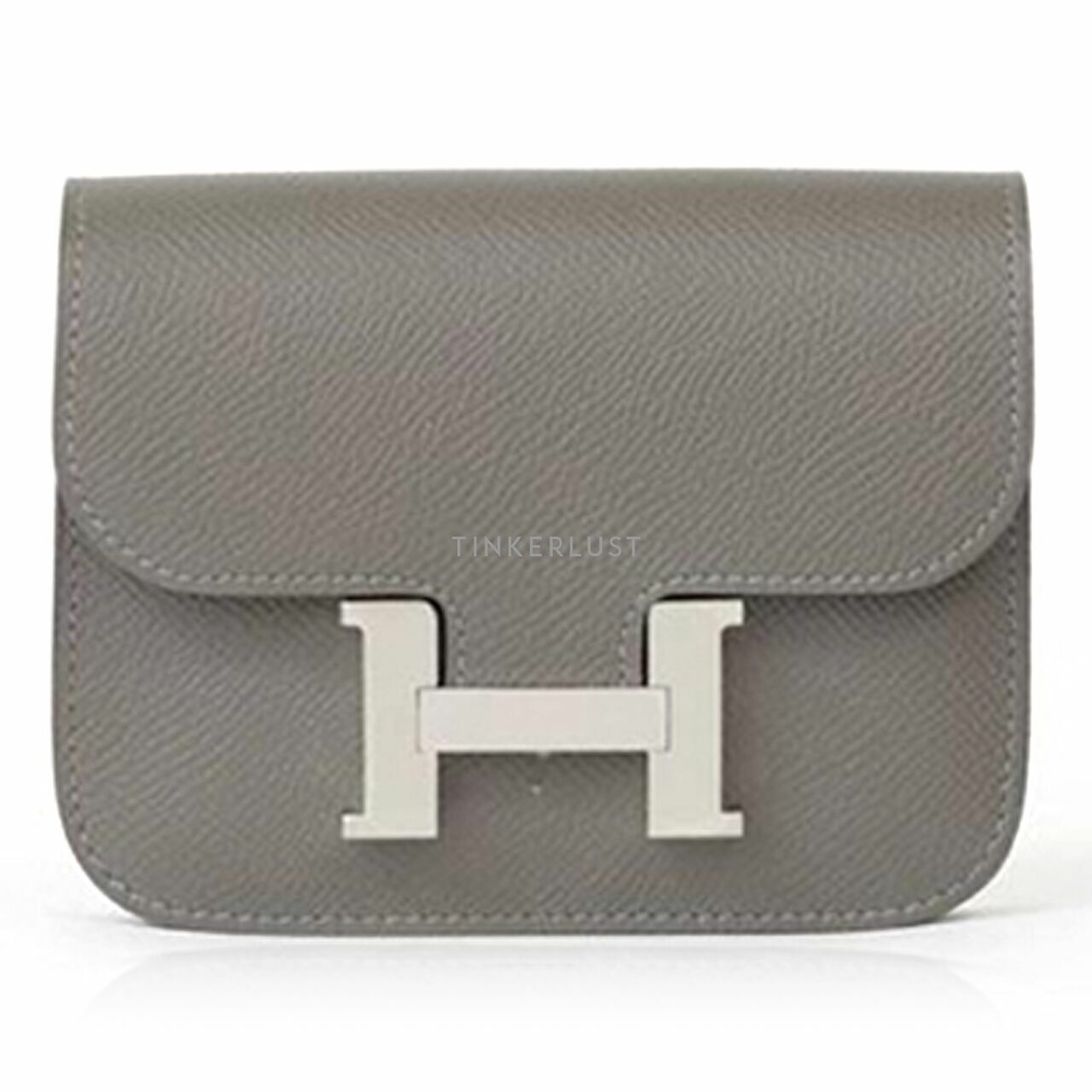 Hermes Constance Slim Wallet In Gris Meyer PHW Epsom Leather  #U