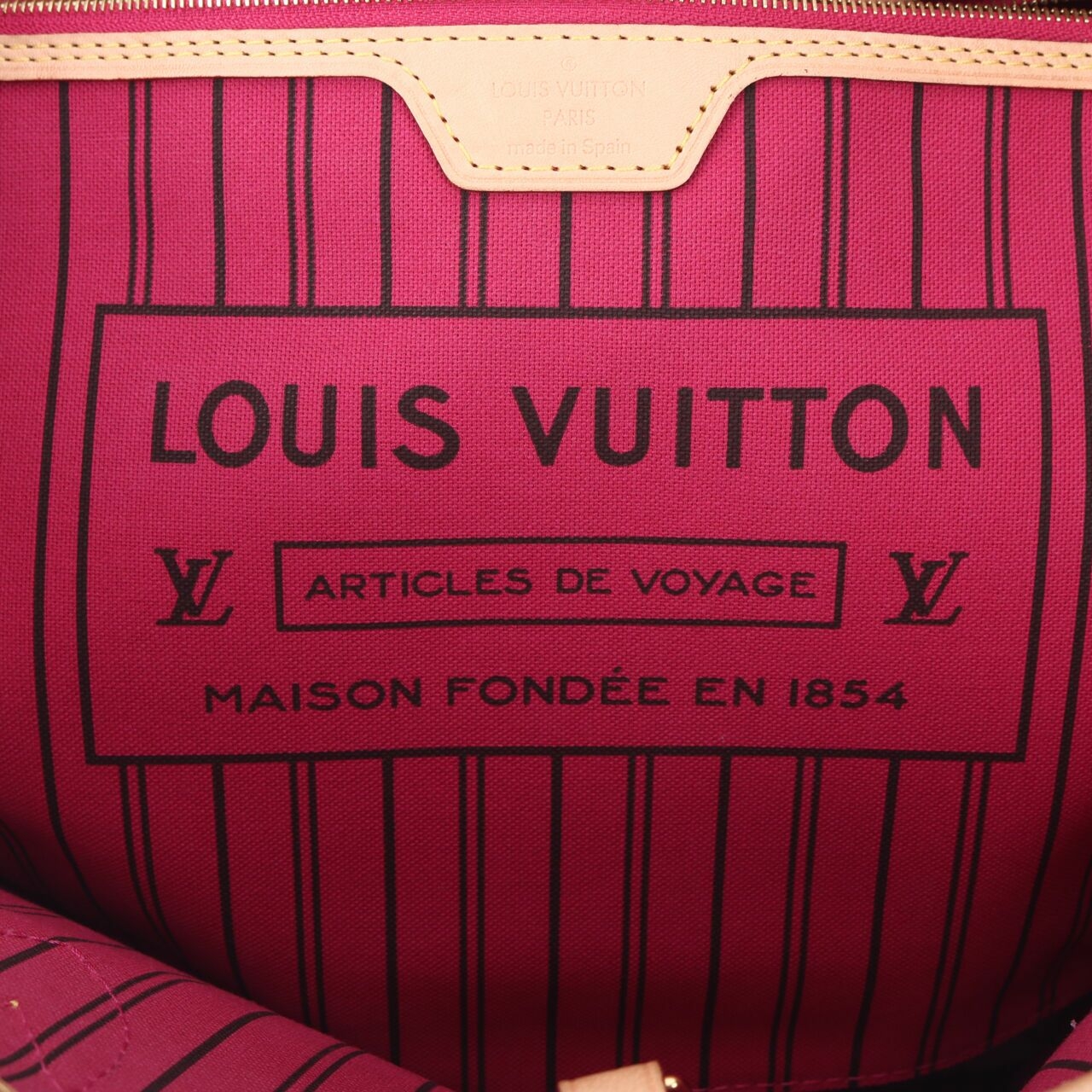 Louis Vuitton Monogram Neverfull MM Fuschia Tote Bag