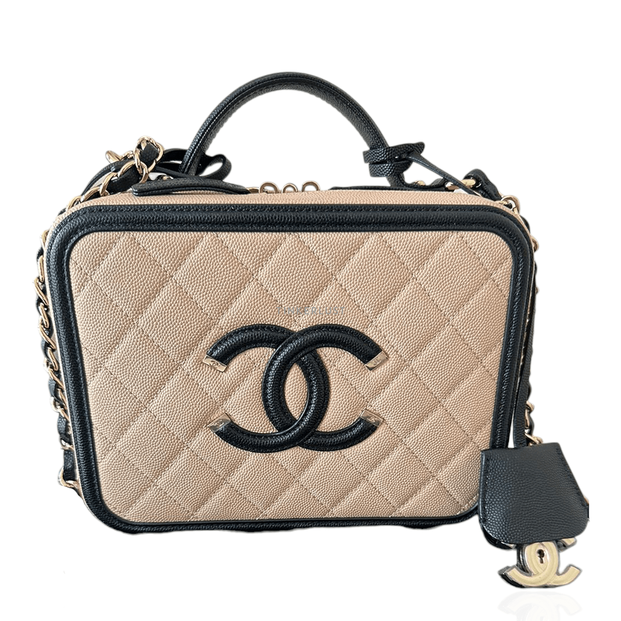 Chanel Medium Vanity Beige/Black #29 Satchel