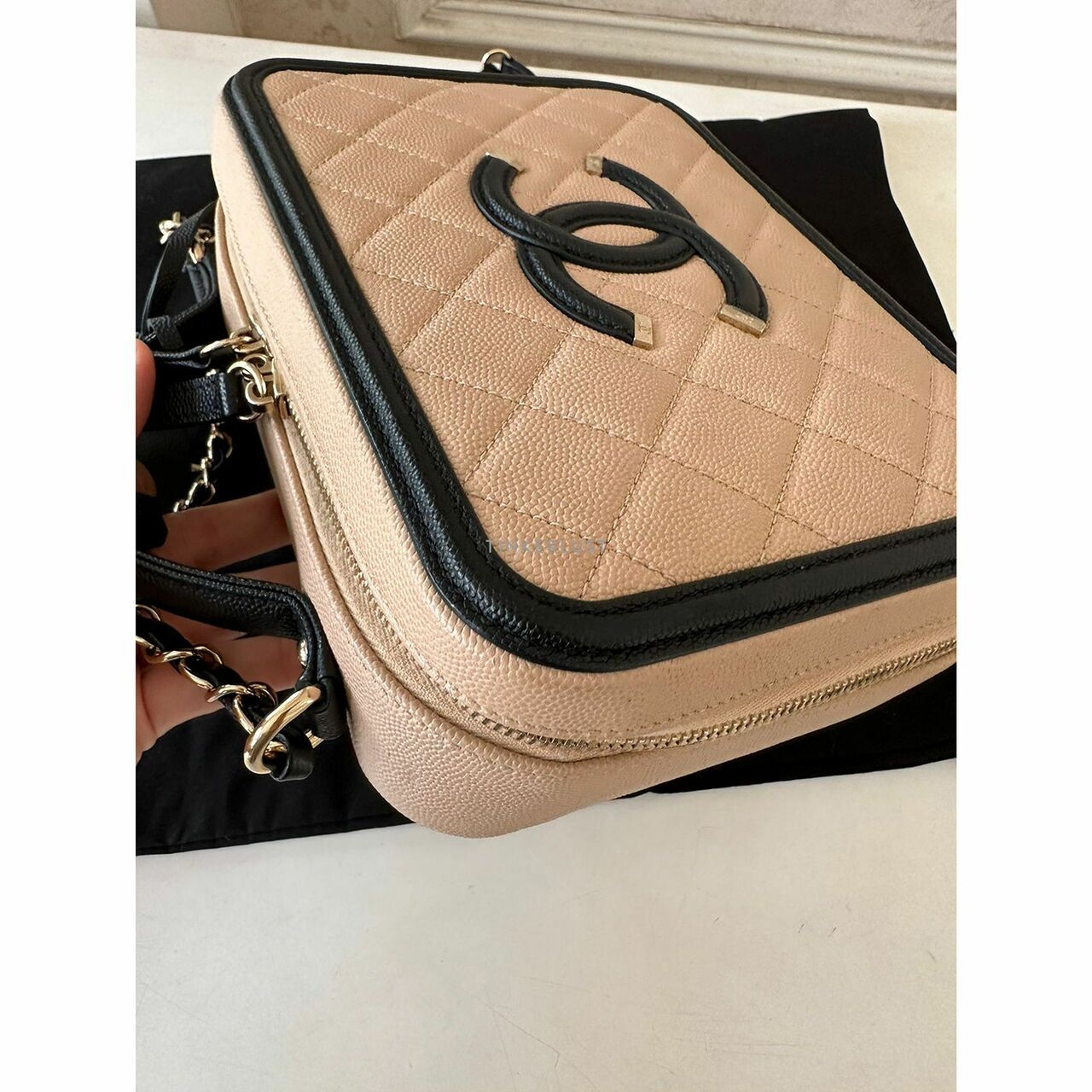 Chanel Medium Vanity Beige/Black #29 Satchel