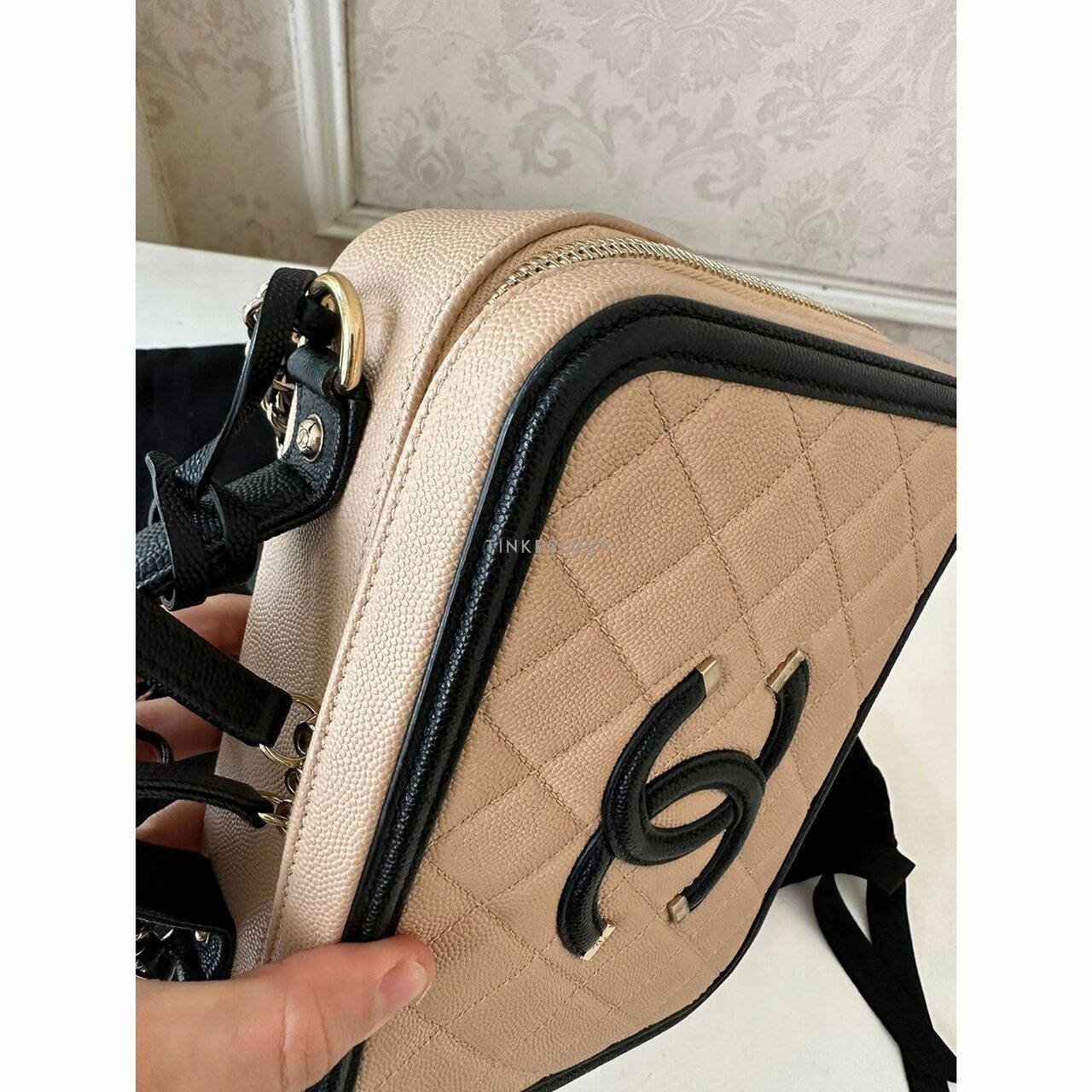 Chanel Medium Vanity Beige/Black #29 Satchel