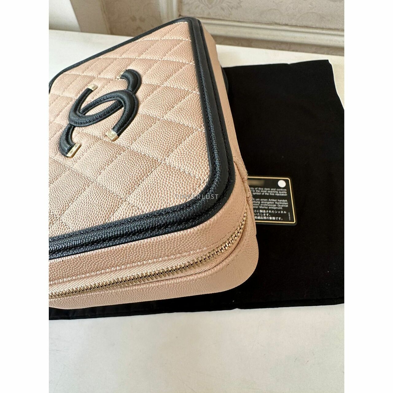 Chanel Medium Vanity Beige/Black #29 Satchel