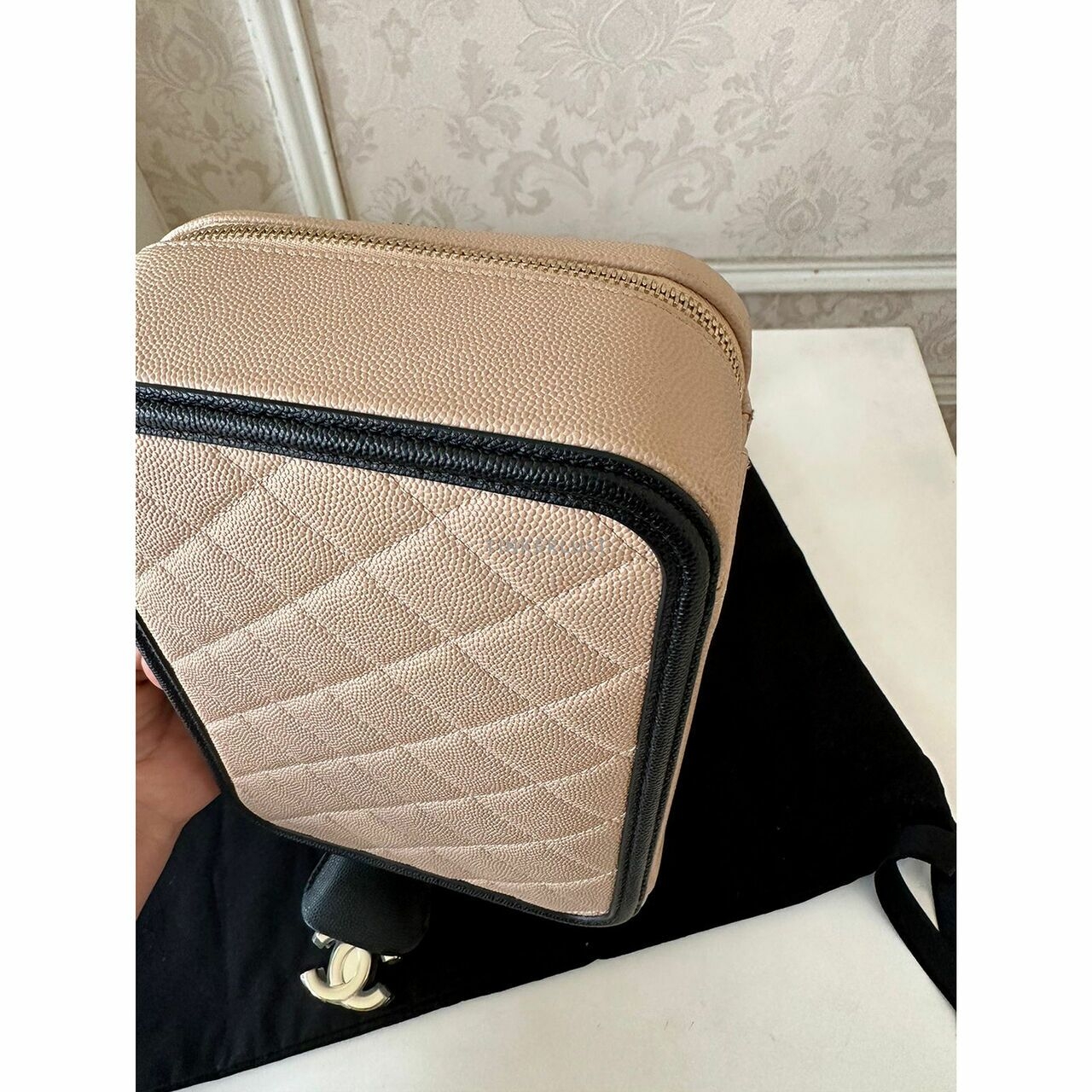 Chanel Medium Vanity Beige/Black #29 Satchel