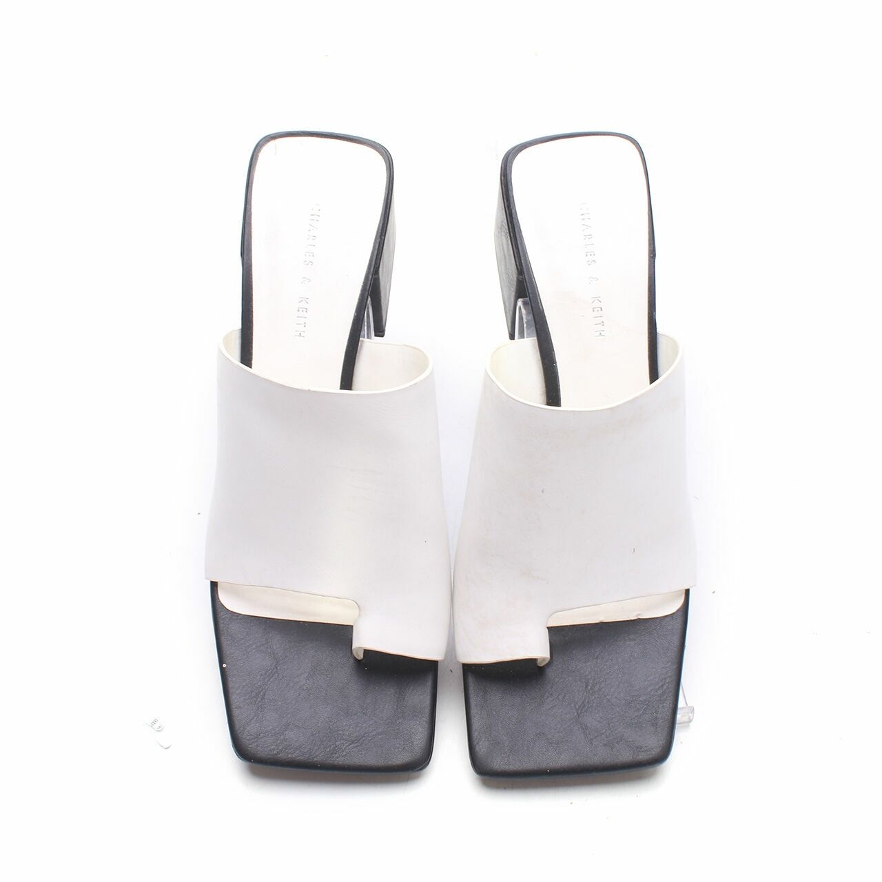 Charles & Keith Black & White Leather Heels